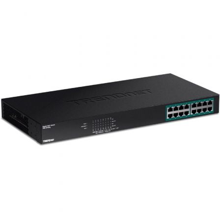 Trendnet TPE-TG160G Switch 16 Puertos Gigabit PoE+ 1U Negro